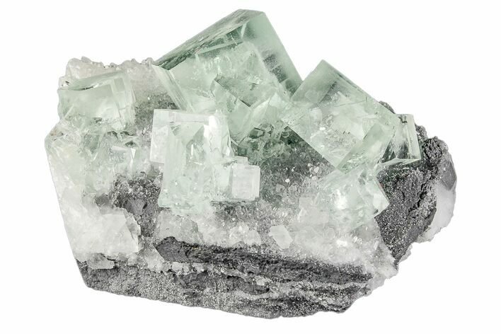 Glass-Clear, Green Cubic Fluorite Crystals - China #205557